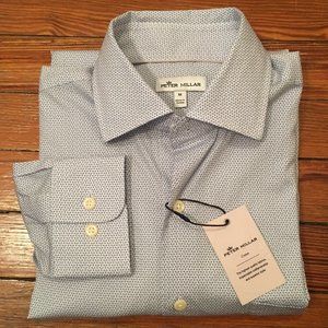 Peter Millar Crown Long Sleeve Button Up White